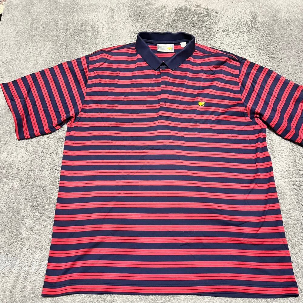 Masters Augusta National Polo Shirt Mens XL Red Blue Stripe Golf